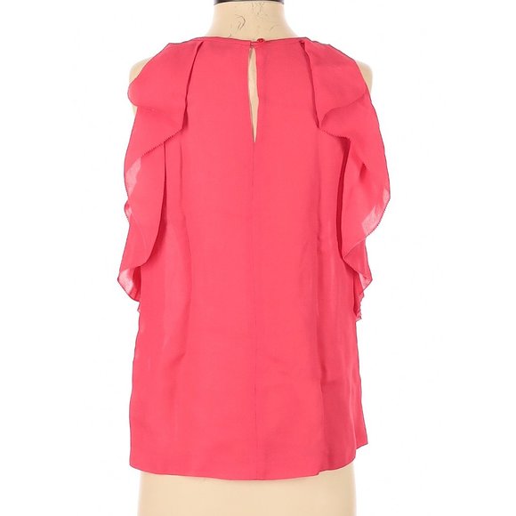KATE SPADE Coral Pink Viscose Ruffle Accent Blouse - Picture 2 of 6